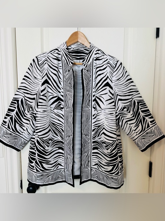 TanJay Jackets & Blazers - TanJay Women’s Zebra-Print Black & White Open Front Jacket Plus Size 18 NWOT
